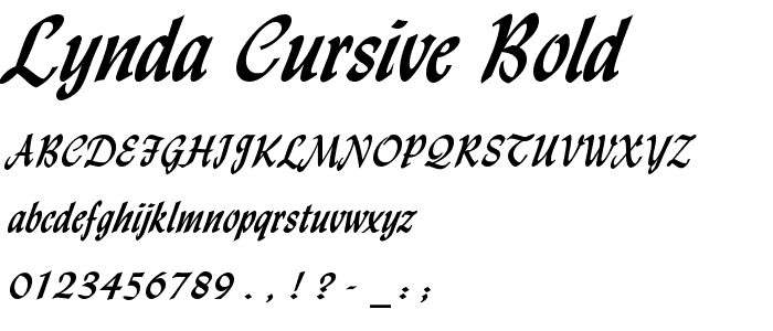 Lynda Cursive Bold font